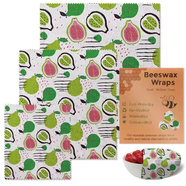 Beeswax Food Wraps - 3-Piece Reusable Set