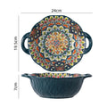 Bohemian Ceramic Dinner Plate - Retro Tableware