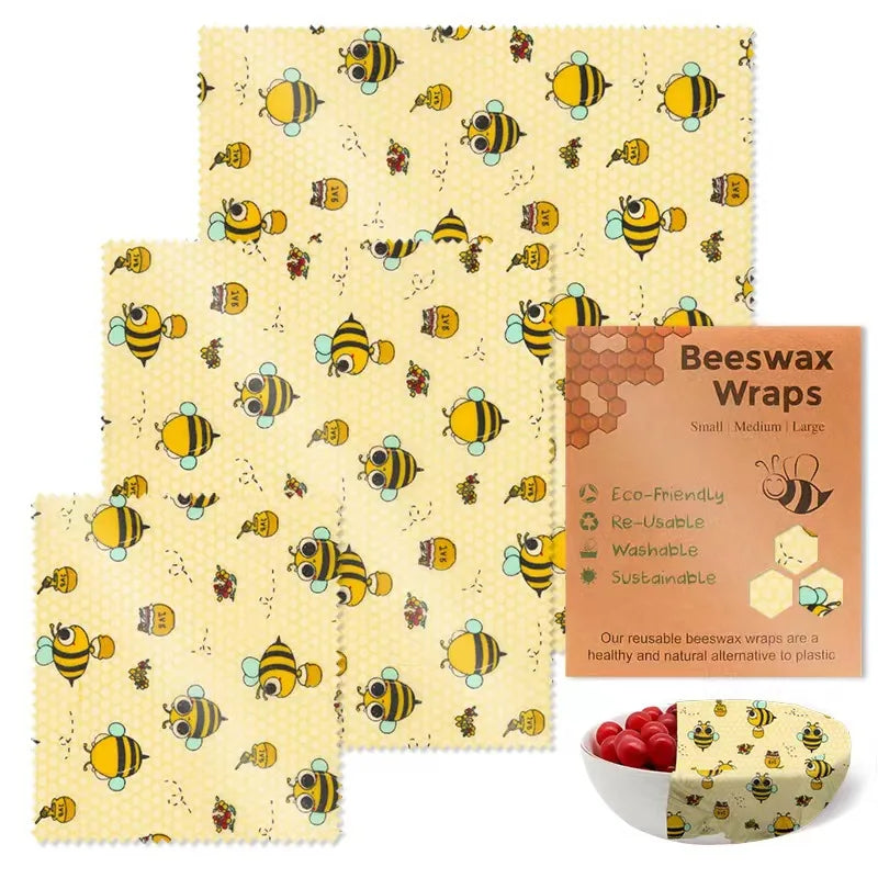 Beeswax Food Wraps - 3-Piece Reusable Set
