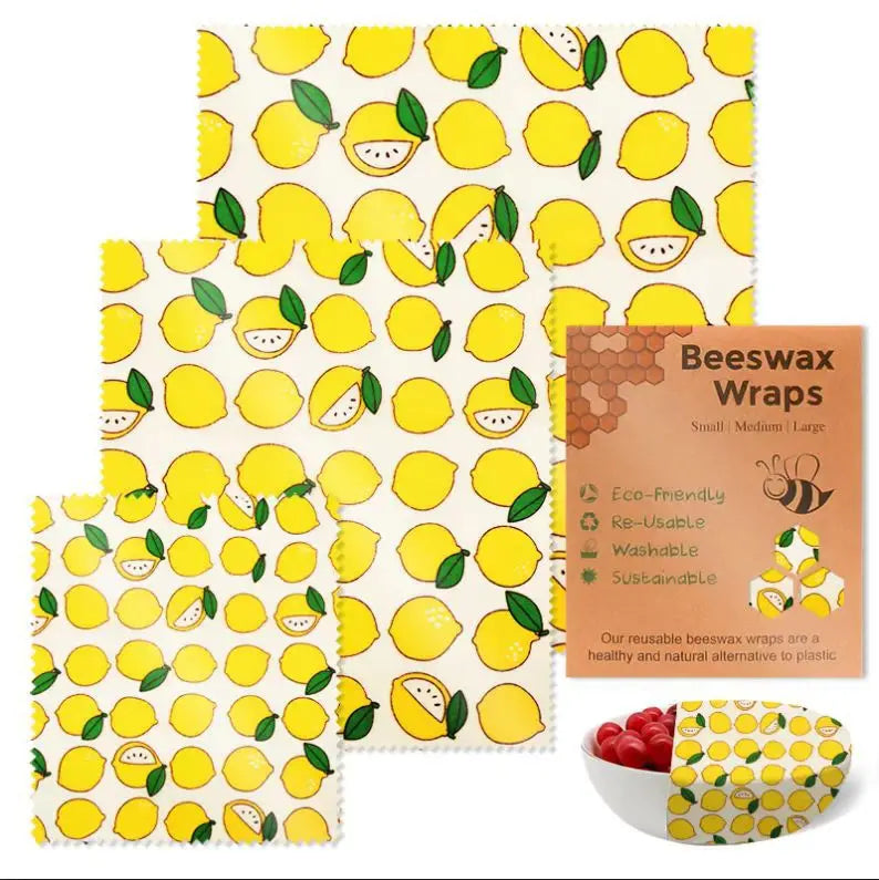 Beeswax Food Wraps - 3-Piece Reusable Set