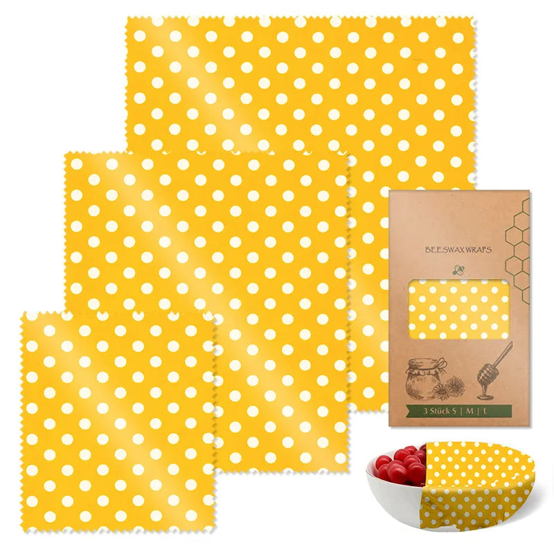 Beeswax Food Wraps - 3-Piece Reusable Set