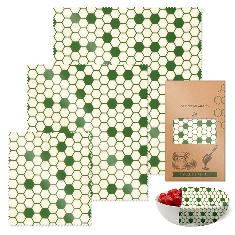 Beeswax Food Wraps - 3-Piece Reusable Set