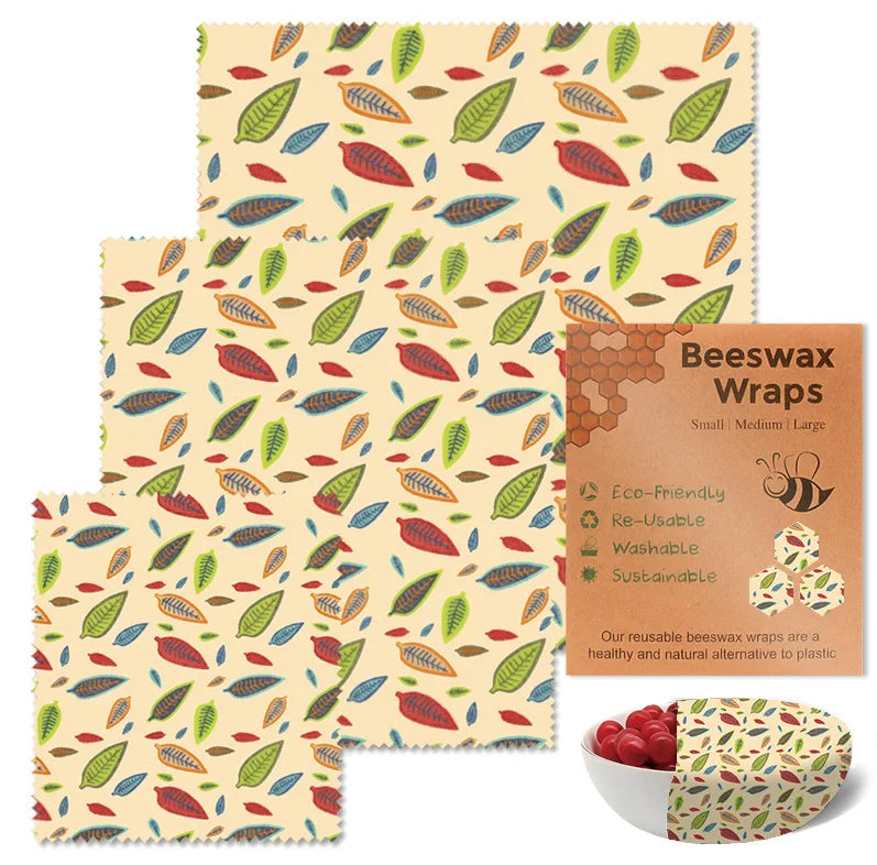 Beeswax Food Wraps - 3-Piece Reusable Set