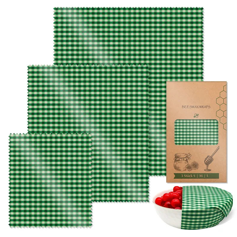Beeswax Food Wraps - 3-Piece Reusable Set